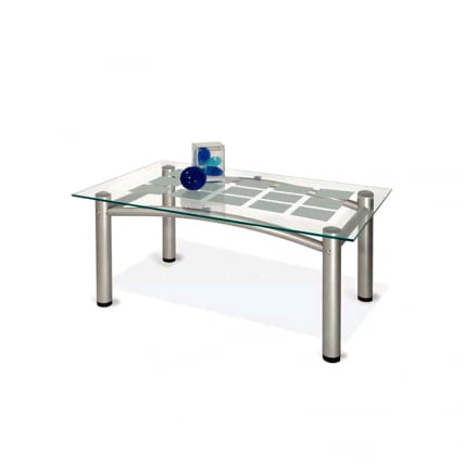 Стол журнальный Робер 3М Металлик/ прозрачное_0