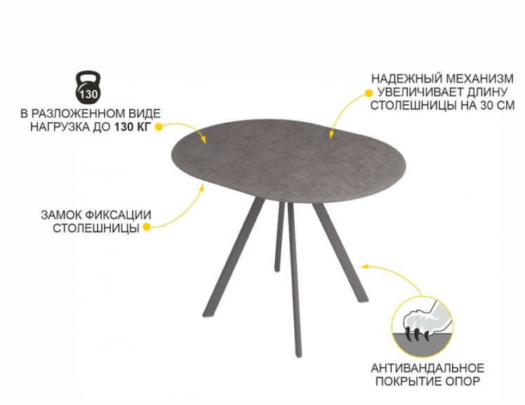 Обеденный стол Орфей 50 (02) Бетон темный_9