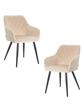 Стул обеденный ДОБРИН РОБЕРТ (черные матовые ножки, велюр В108-98 Бежевый) 2 шт / DOBRIN ROBERT V108-98_0