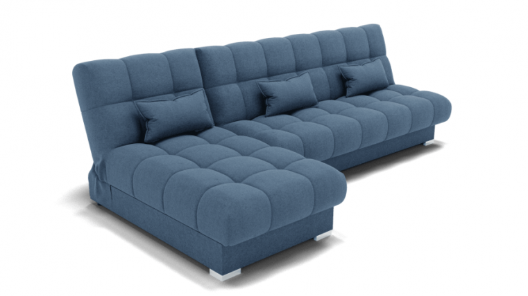 Диван Фиеста-2 угол левый/правый (ЗР) Цвет фасада: Голубой; Тип: Левый/правый; Материал фасада: Металл/Велюр_0