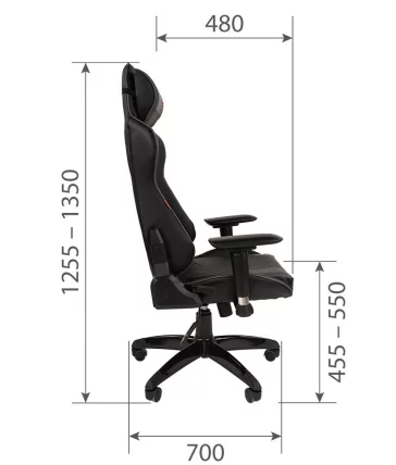 Кресло геймерское CHAIRMAN GAME 44 Черный-оранжевый_4