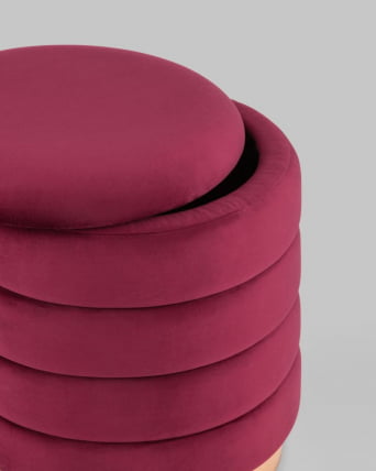 Пуф Франсис с ящиком велюр Винный_1