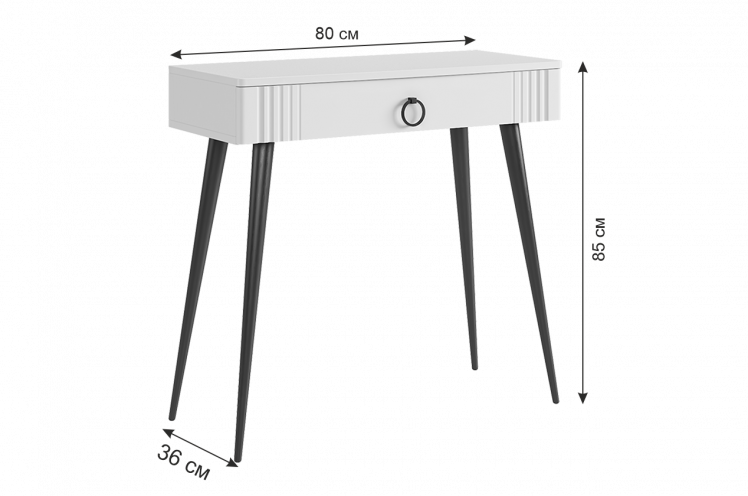 Туалетный столик (без зеркала) Ева TS-02_1