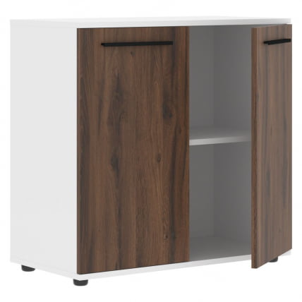 Шкаф с глухими малыми дверьми EDIS ELCS 85.1 Дуб Денвер темный Черный Белый_1