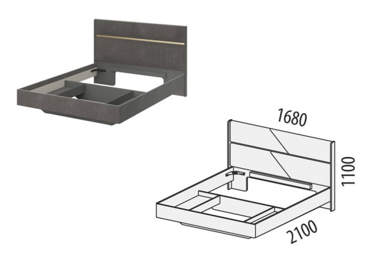 Кровать Монако 902.01 Оникс Десерт серый_1