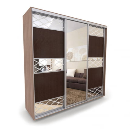 Шкаф-купе 3-х дверный Акцент-Лайн КР 1800х600 Ясень шимо тёмный_0