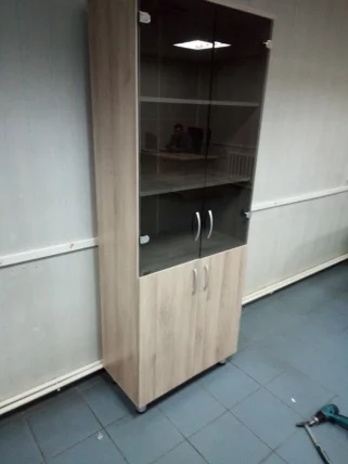 Шкаф-витрина Лидер 84.13 Дуб Кронберг_1