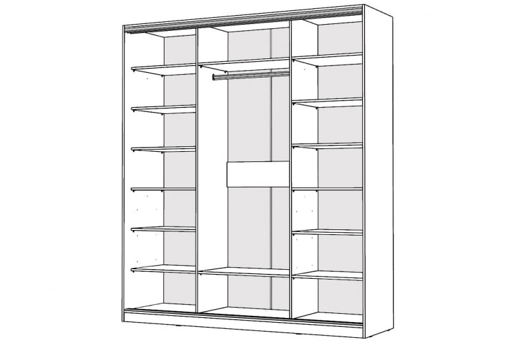 Шкаф-купе 2-х дверный Виктория 1800х584х2300, Белый 18ДЗЗЗДЗЗЗ-ПППП-Б 310-594_1