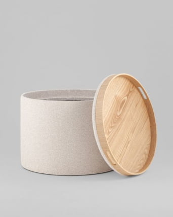 Пуф с ящиком Хюгге L букле бежевый_4