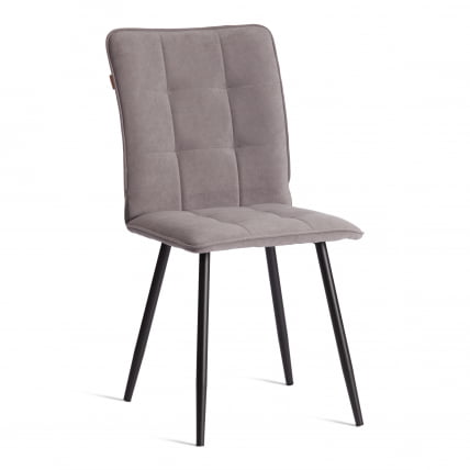Стул обеденный Bari LT, велюр, серый/черный, 29, 41х55х89 см_0