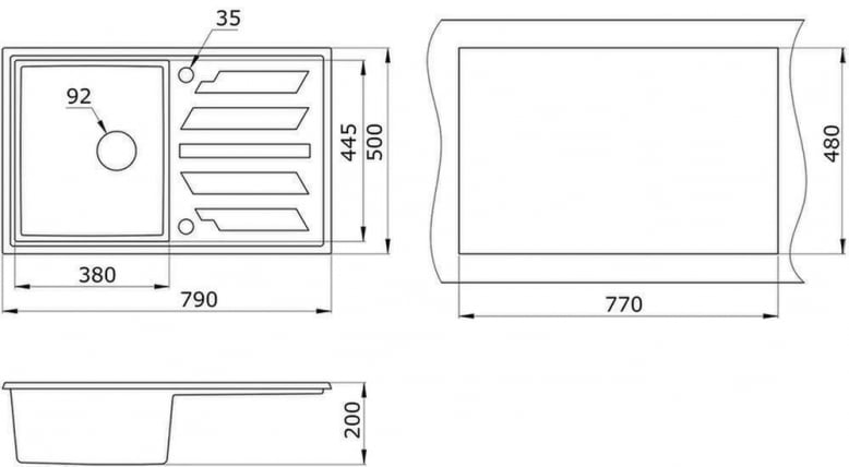 Кухонная мойка GRANULA 8002 Арктик_2