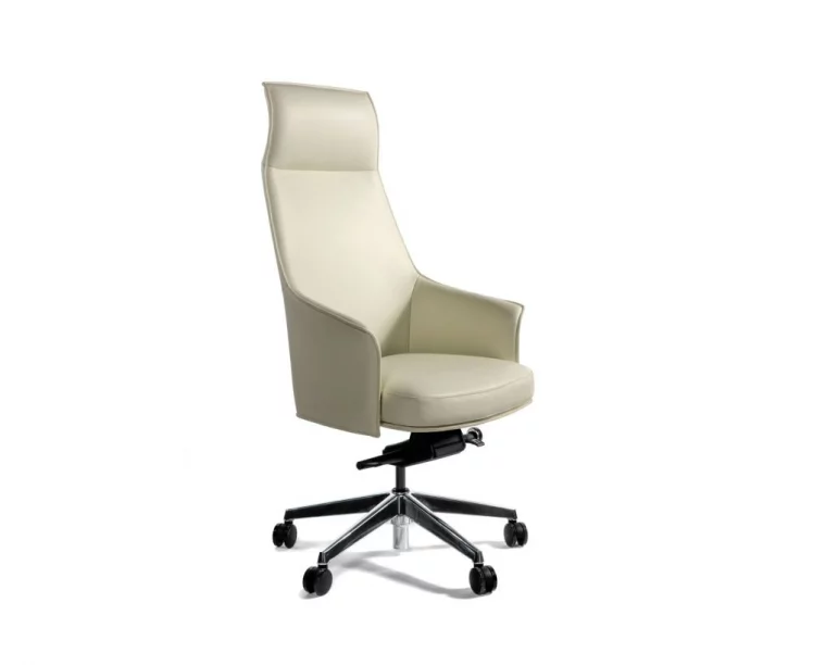 Кресло руководителя Бордо кожа Слоновая кость_0