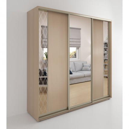 Шкаф-купе 3-х дверный Акцент-Вера ДР 1500х600 Дуб молочный_0