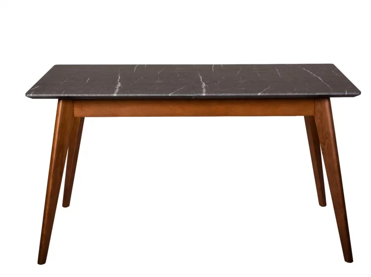 Стол раскладной Лунд 120-160 ОРЕХ-Мрамор Графит_1