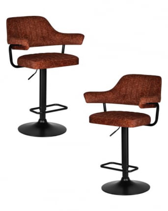 Стул барный DOBRIN CHARLY BLACK (терракотовый твид (LEO56)) 2 шт_0