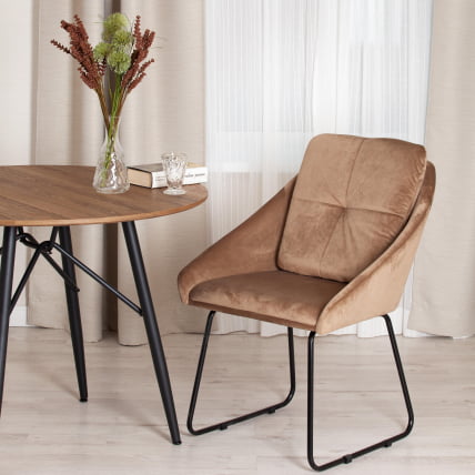 Кресло STAR (mod. CY-1919) вельвет/металл, 68 х 60 х 88 см , коричневый (HLR11)/черный_8