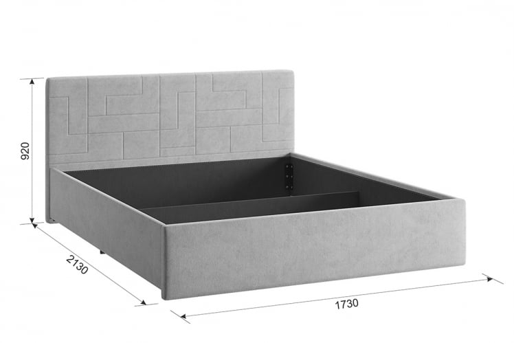 Кровать 1.6 Лора 2 с основанием ZO.KM1.6-09.2 пудра (велюр)_3