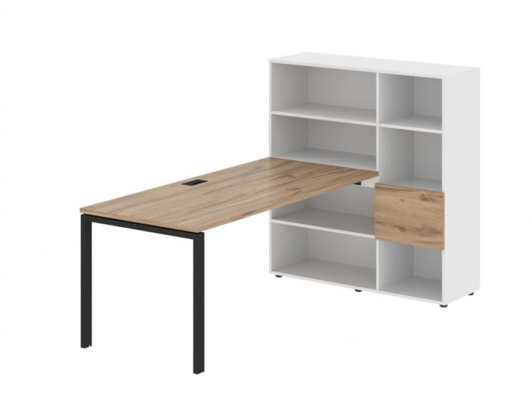 Рабочая станция EDIS EURST 1217 Дуб Денвер светлый Черный Белый_0