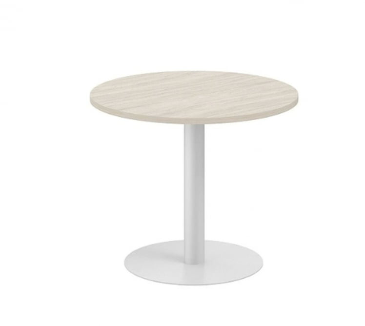 Стол переговорный круглый Sigma SG.278.OL.GR Дуб светлый Серебряный металлик_0