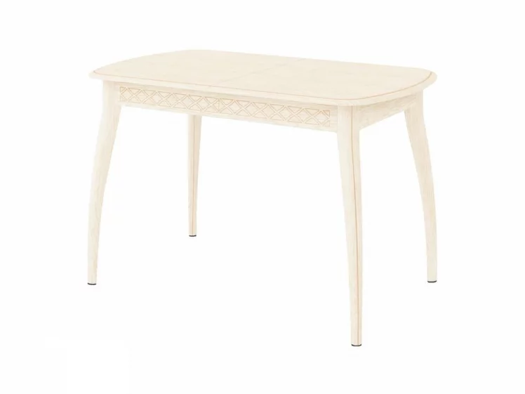 Стол обеденный раскладной Орфей 35.10 Премиум Крем-Патина Бежевая_0