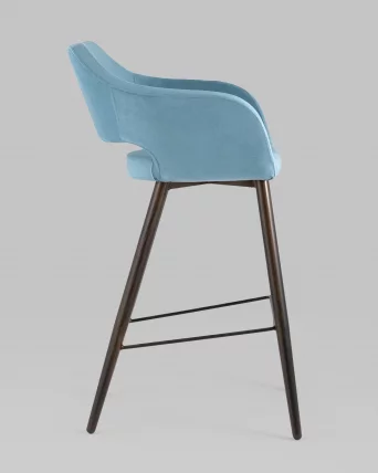 Стул барный Саймон Б велюр Пыльно-голубой_2