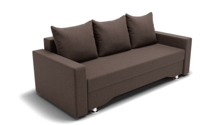 Диван Квадро-3 ПБ (ЗР) Цвет фасада: Коричневый; Тип: Прямой; Материал фасада: Металл/Велюр_0