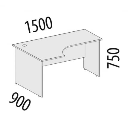 Стол эргономичный левый Альфа 63.22 Дуб кобург_1