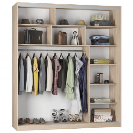 Шкаф-купе B-220х200х60-1(Белый-D9D9D9)_1