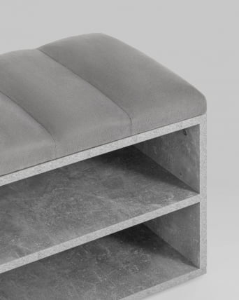 Обувница Хольст серая велюр Серый_3