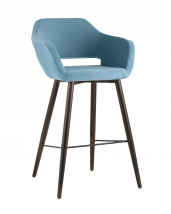 Стул барный Саймон Б велюр Пыльно-голубой_0
