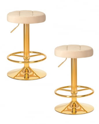 Табурет барный DOBRIN BRUNO GOLD (бежевый велюр (MJ9-10)) 2 шт_0