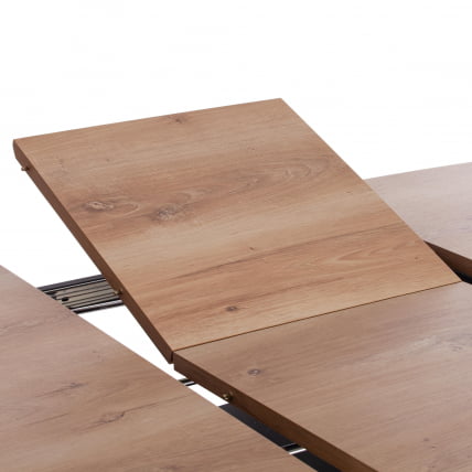 Стол FANCY МДФ HPL/стекло, 120-160х85х75 см, Дуб артисан/Черный_10