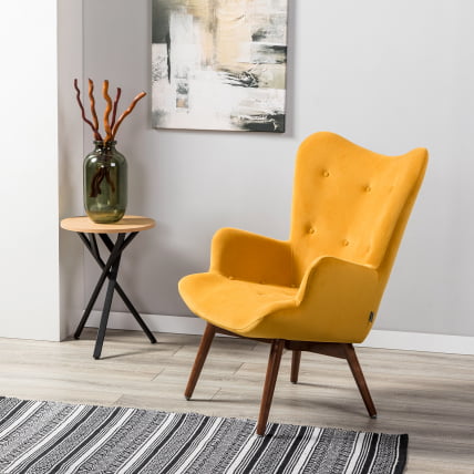 Кресло Хайбэк желтый/т.орех_8