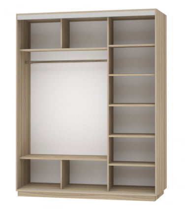 Шкаф-купе трехдверный Экспресс Медиум-1 1800х2200h Дуб молочный_1