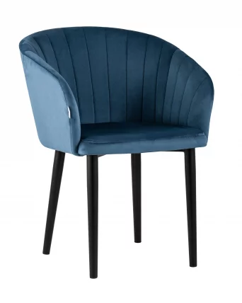 Стул с подлокотниками Нейтон велюр Пыльно-синий_0