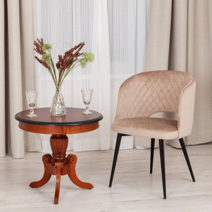 Кресло WIND (mod. 717) ткань/металл, 55х55х80 см, высота до сиденья 48 см, бежевый barkhat 5/черный_10