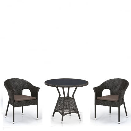 Комплект плетеной мебели T707ANS/Y79-W53 Brown (2+1)_0