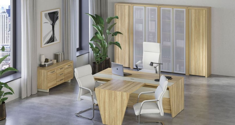 Шкаф средний широкий (2 средних фасада ЛДСП) Corner COR.ST-2.3 Гикори Песочный_1