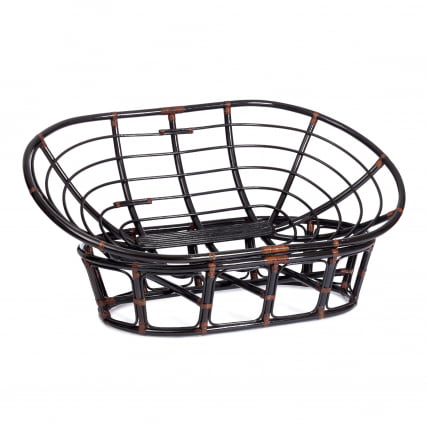 Диван MAMASAN/МАМАСАН 23/02 W /с подушкой/ подушка 182х119 см, 169х102х80 см, Antique brown (античный черно-коричневый), ткань, оранжевый, С 23_4