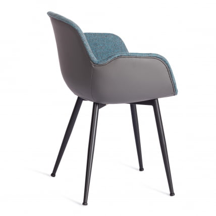 Стул VALENTINO (mod. PC45-2) металл/экокожа/ткань, 55 х 58 х 81 см, Turquoise (бирюзовый)/Grey (серый)/черный_2