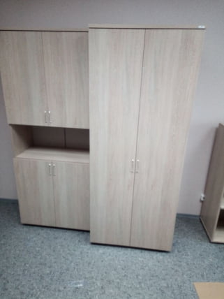 Шкаф высокий закрытый с нишей Twin 16.16.151 Дуб Сантана светлый_4