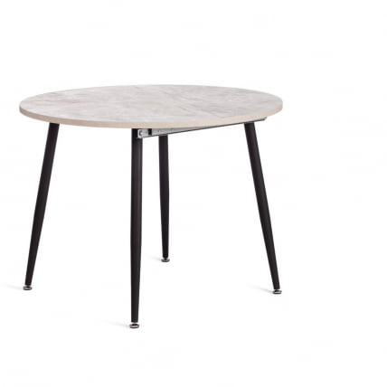 Стол VELETA ЛДСП/HPL/металл, 100 x 100+40 x 75 см, Агат серый/черный_4