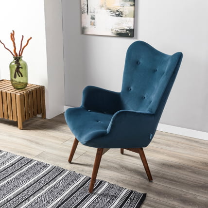 Кресло Хайбэк синий/т.орех_12