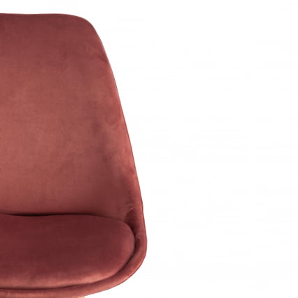 Стул TULIP SOFT (mod. 74) / 1 шт. в упаковке вельвет/дерево , 54 х 47 х 83 см , коралловый (HLR 44)/натуральный_5