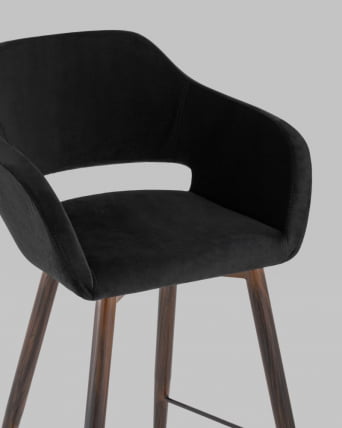 Стул барный Саймон Б велюр Черный_7