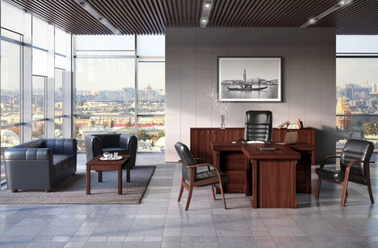 Комплект мебели для кабинета руководителя Берн 01 Темный орех / Bern_0