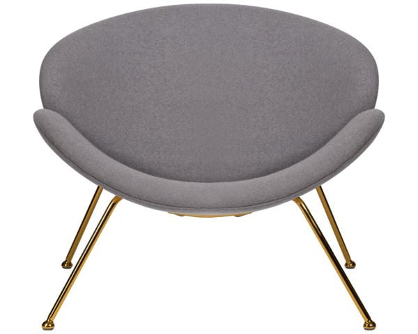 Кресло дизайнерское ДОБРИН ЕМИЛЙ (серая ткань АФ7, золотое основание) 2 шт / DOBRIN EMILY AF7,_6
