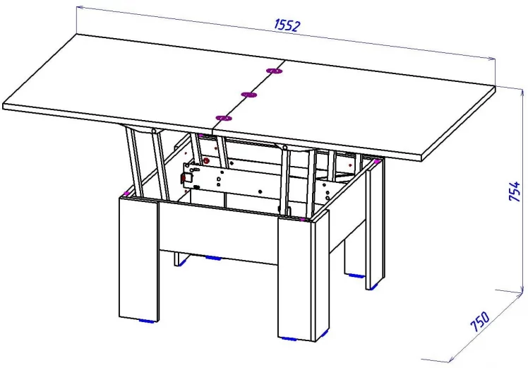 Стол-трансформер СТ 80-06 Дуб сонома_4