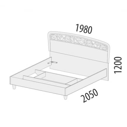 Кровать 180*200 Катрин 92.04 Дуб венге Белый песок Санчо крем_1