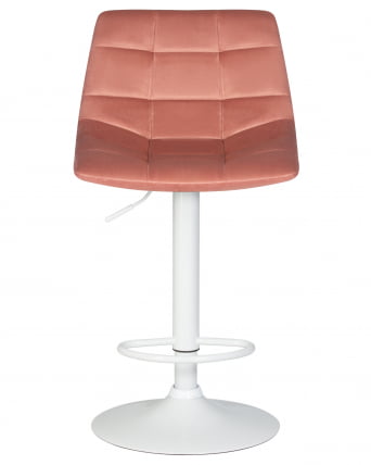 Стул барный DOBRIN TAILOR WHITE Пудрово-розовый велюр MJ9-32_5